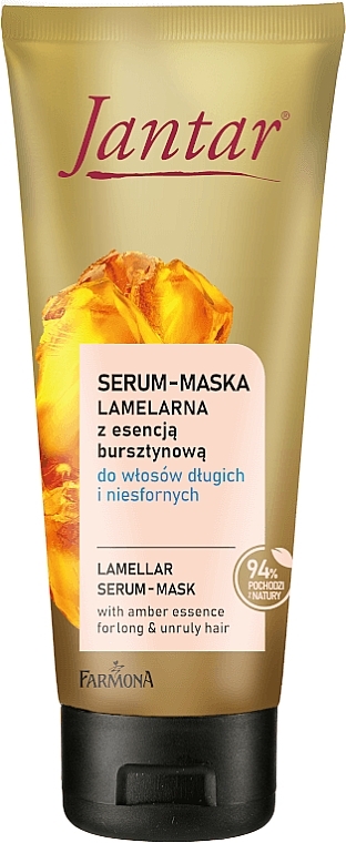 Amber Essence Serum Mask for Long & Unruly Hair - Farmona Jantar Lamellar Serum-Mask — photo N1