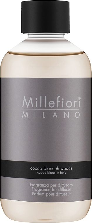 Fragrance Diffuser Refill 'Cocoa Blanc & Woods - Millefiori Milano Natural Diffuser Refill — photo N1