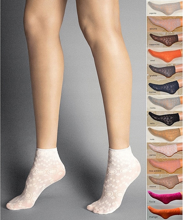 Women Socks 'Fabienne', 20 Den, mango - Veneziana — photo N3