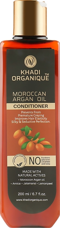 Natural Sulfate-Free Conditioner "Moroccan Argan Oil" - Khadi Organique Moroccan Argan Hair Conditioner — photo N2