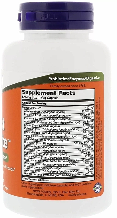 Capsules "Digestion Enzymes" - Now Foods Digest Ultimate — photo N9