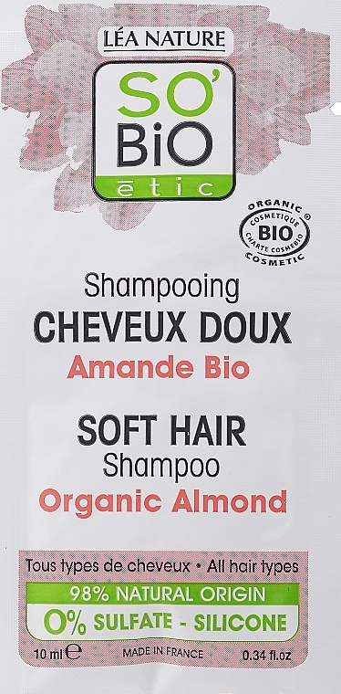 Shampoo - So'Bio Etic Soft Hair Shampoo Organic Almond (sample) — photo N6