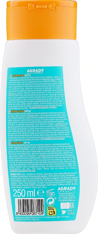 Body Sun Cream SPF50+ - Agrado Sun Solar Cream SPF50+ — photo N2