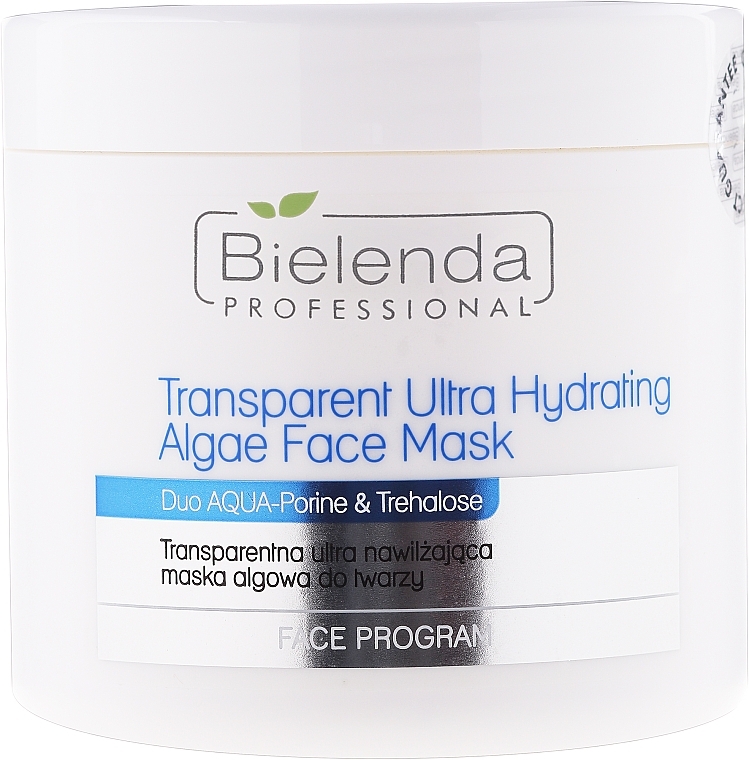 Ultra Moisturizing Alginate Face Mask - Bielenda Professional Program Face Transparent Ultra Hydrating Face Algae Mask — photo N1