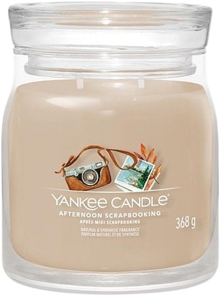 Afternoon Scrapbooking Scented Candle in Jar, 2 wicks - Yankee Candle Singnature — photo N1