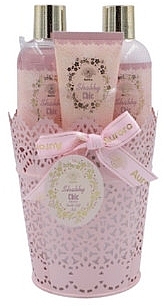 Basket Set - Aurora Shabby Chic (sh/gel/200 ml + b/lot/200 ml + h/cr/60 ml + sponge) — photo N1