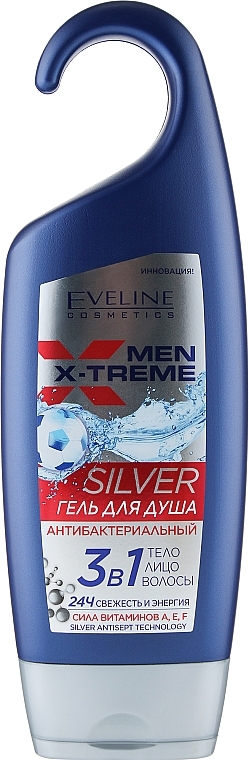 Antibacterial Shower Gel 3in1 - Eveline Cosmetics Men X-Treme Silver — photo N1