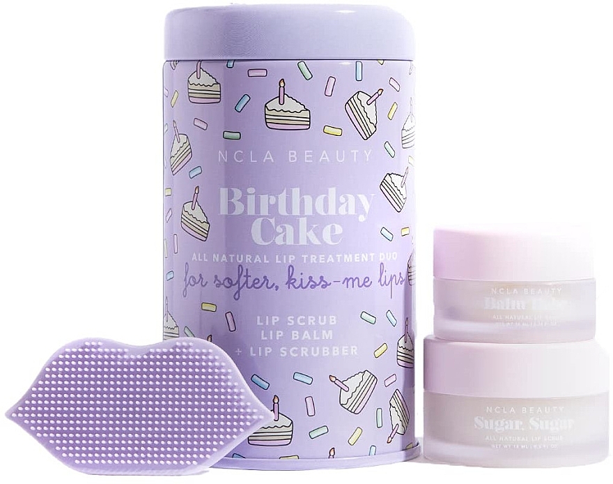 Set 'Birthday Cake' - NCLA Beauty Birthday Cake (l/balm/10ml + l/scrub/15ml + scrubber) — photo N1