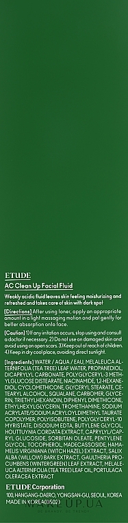 Fluid for Problem Skin - Etude AC Clean Up Facial Fluid — photo N3