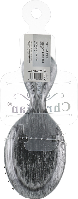 Hair Brush "Mini", CR-4263, black-silver - Christian — photo N3