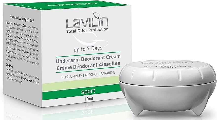 Sport Cream Deodorant '7 Days' - Lavilin 7 Day Underarm Deodorant Cream Sport — photo N1