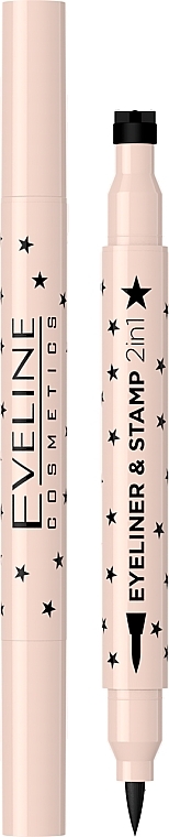 Eyeliner - Eveline Cosmetics Eyeliner & Stamp 2in1 (1pc) — photo N1