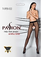Erotic Tights with Cutout 'Tiopen' 022, 20 Den, black - Passion — photo N1