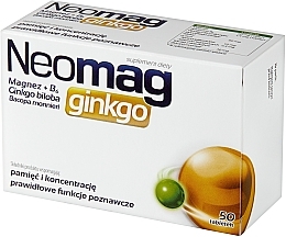 Dietary Supplement Tablets - Aflofarm Neomag Ginkgo — photo N1