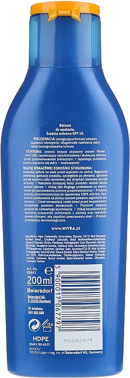 Moisturizing Sun Body Lotion - NIVEA Sun Protect & Moisture Sun Lotion SPF15 — photo N4