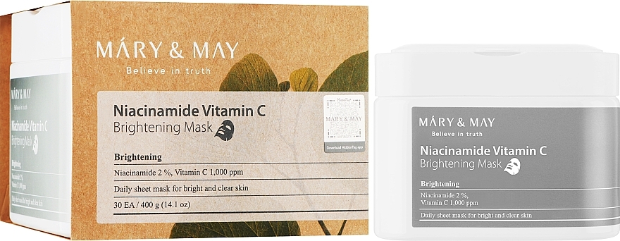 Niacinamide & Vitamin C Sheet Mask - Mary & May Niacinamide Vitamin C Brightening Mask — photo N2