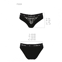 Panties with Wide Elastic Band & Lace, PANTIES, PS001, black - Passion — photo N3