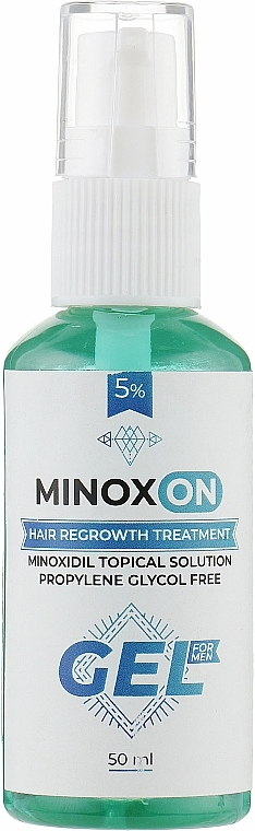 Hair Growth Gel 5% - Minoxon Hair Regrowth Treatment Minoxidil Topical Solution Propylene Glycol Free 5% — photo N1