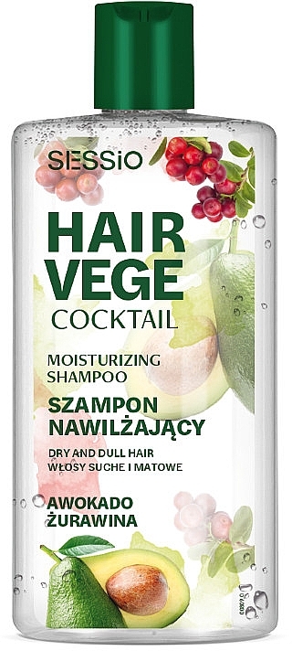 Avocado & Cranberry Moisturizing Hair Shampoo - Sessio Hair Vege Cocktail Moisturizing Shampoo — photo N1