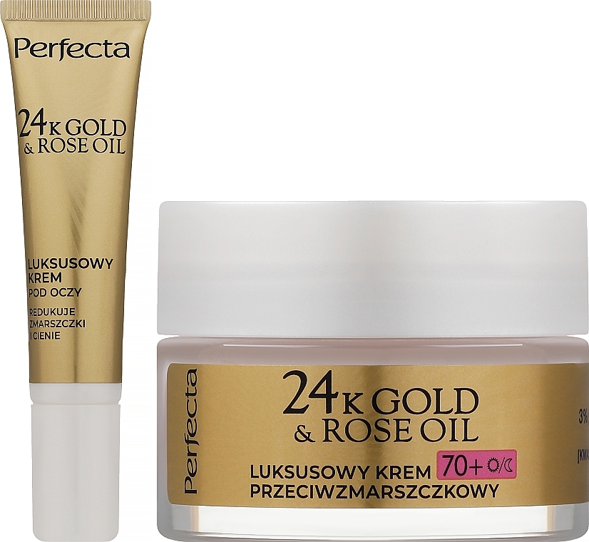 Set - Perfecta 24K Gold & Rose Oil 70+ (f/cr/50ml + eye/cr/15ml) — photo N2