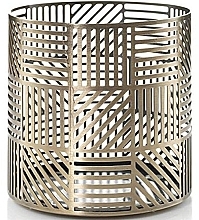 Candle Holder - Yankee Candle Crosshatch Brass Jar Holder — photo N1