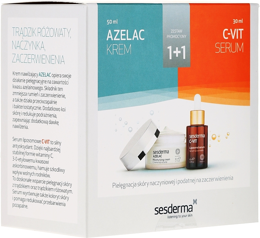 Set - SesDerma Laboratories Azelac + C-Vit (cr/50ml + ser/30ml) — photo N1