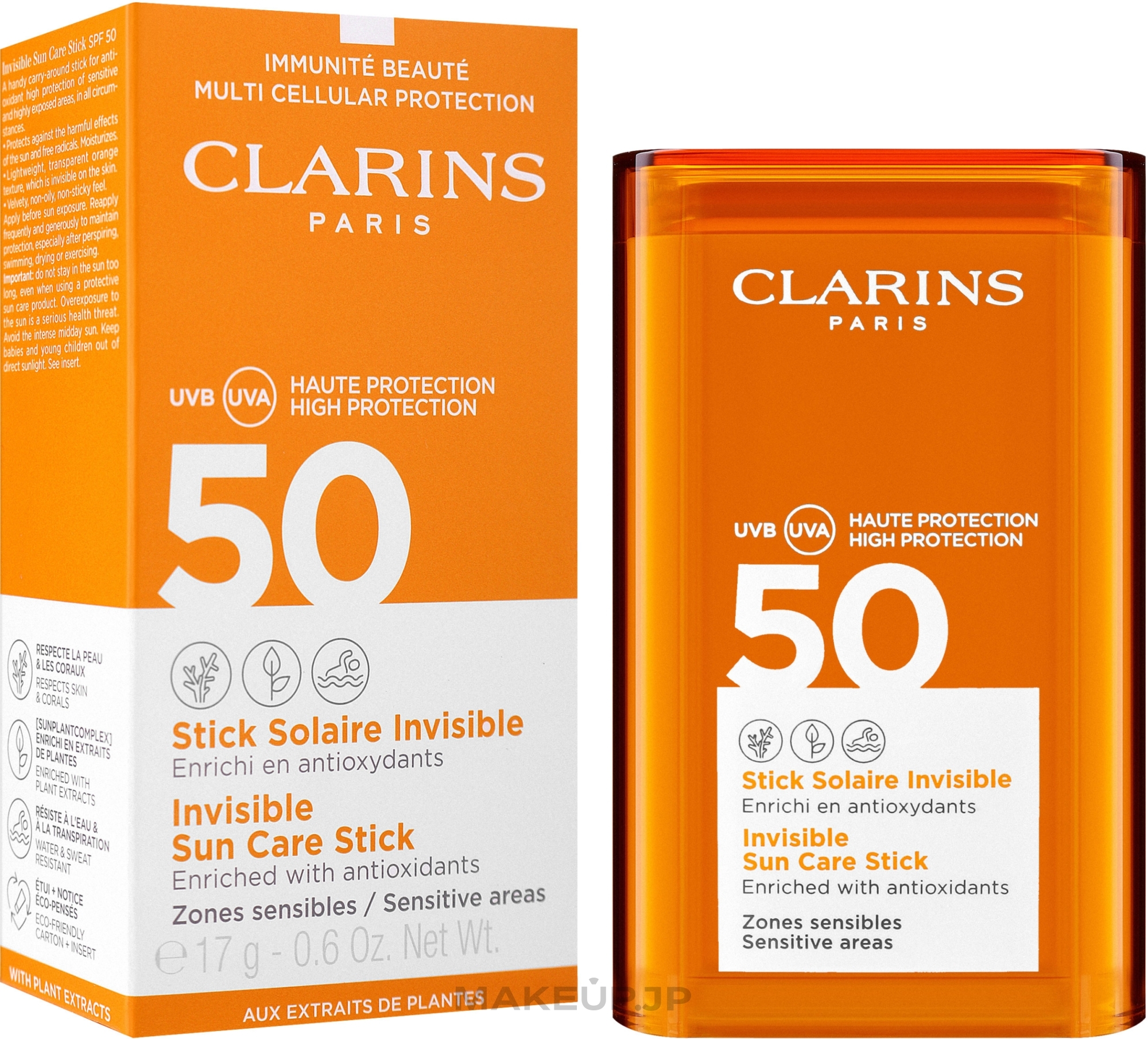 Sun Stick for Sensitive Areas of the Face - Clarins Stick Solaire Invisible SPF50 — photo 17 g