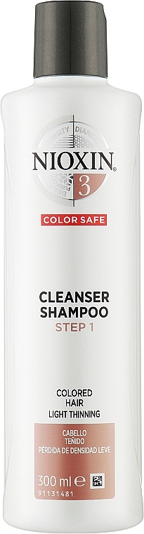 Cleansing Shampoo - Nioxin System 3 Cleanser Shampoo Step 1 Colored Hair Light Thinning — photo N1