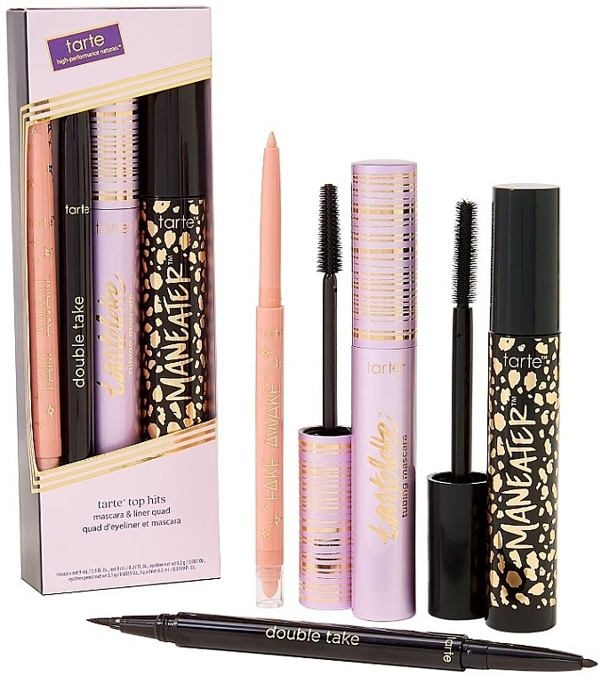 Set - Tarte Cosmetics Tarte Top Hits Mascara & Liner Quad (mascara/9ml + mascara/8ml + eye/high/0.2g + eye/liner/0.5ml) — photo N1