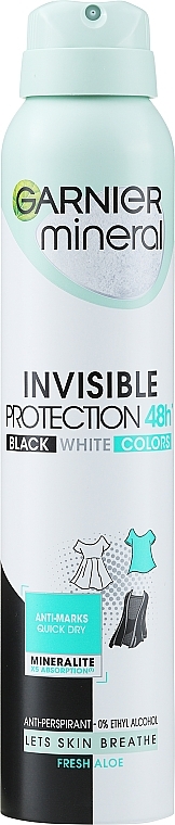 Deodorant Spray "Anti-Marks, Stains & Fading" - Garnier Mineral Deodorant Invisible — photo N3