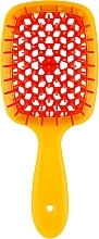 Hair Brush 17.5 x 7 cm, yellow and orange - Janeke Small Superbrush Fluo Yellow Orange — photo N1