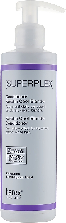 Keratin Cool Blonde Conditioner - Barex Italiana Superplex Conditioner Cool Blonde — photo N1
