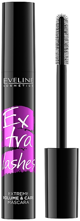 Mascara - Eveline Cosmetics Extra Lashes Extreme Volume & Care Mascara — photo N1