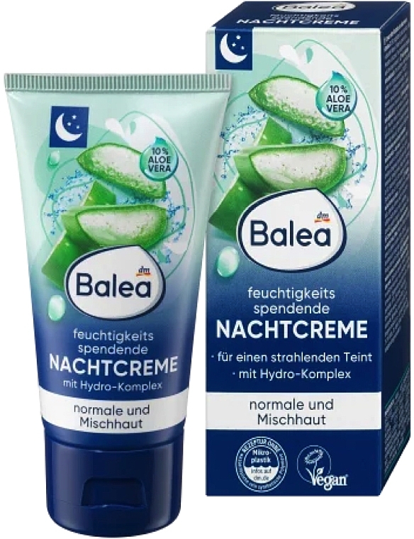 Moisturizing Night Cream - Balea Nachtcreme Feuchtigkeits Spendend — photo N1