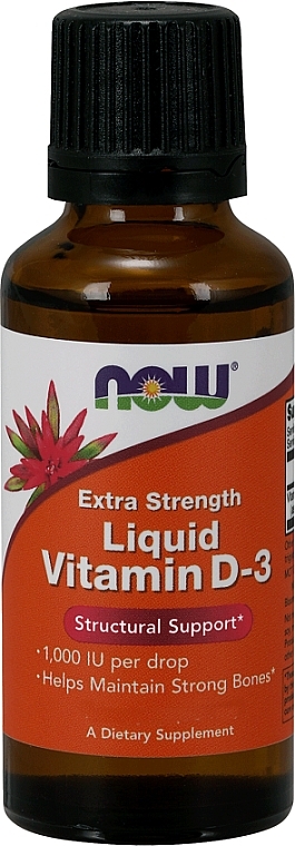 Drops "Vitamin D3. Extra Strength" - Now Foods Liquid Vitamin D3 Extra Strenght 1000 IU — photo N1