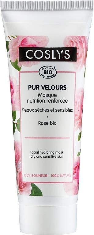 Moisturizing Face Mask with Rose Extract for Dry and Sensitive Skin - Coslys Facial Care Hydrating Mask with Organic Rose Floral Water — photo N1