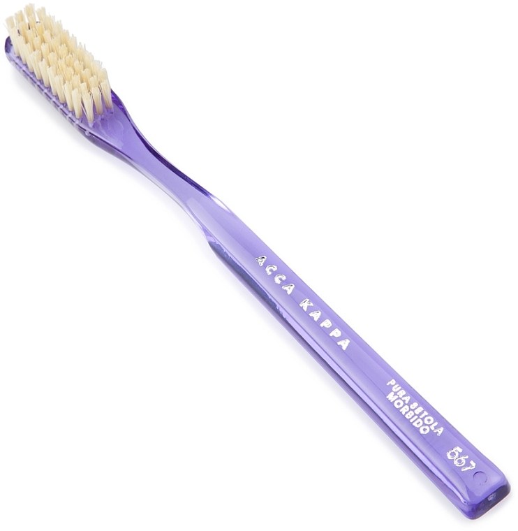 Toothbrush, purple - Acca Kappa Soft Pure Bristle Toothbrush Model 567 — photo N1