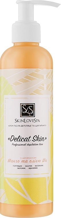 Post Depilation & Sugaring Cream with Shea Butter & Mango Scent - SkinLoveSpa Delicat Skin — photo N1