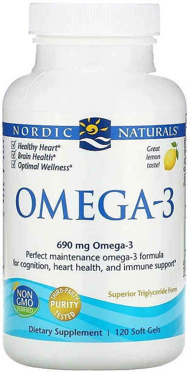 Dietary Supplement with Lemon Flavor "Omega-3" - Nordic Naturals Omega-3 Lemon — photo N1