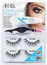 False Lashes Kit - Ardell Deluxe Pack Wispies with Applicator — photo N1