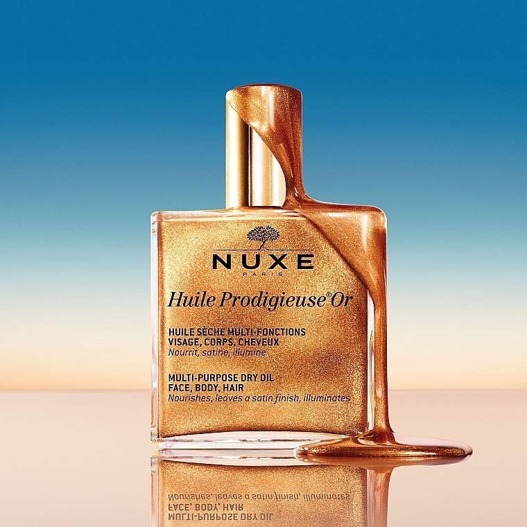 Prescious Dry Oil Golden Shimmer - Nuxe Huile Prodigieuse Multi-Purpose Care Multi-Usage Dry Oil Golden Shimmer — photo N2