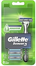 Fragrances, Perfumes, Cosmetics Shaving Razor with 6 cartridges - Gillette Sensor3 Sensitive