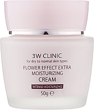 Moisturizing Face Cream - 3W Clinic Flower Effect Extra Moisturizing Cream — photo N1