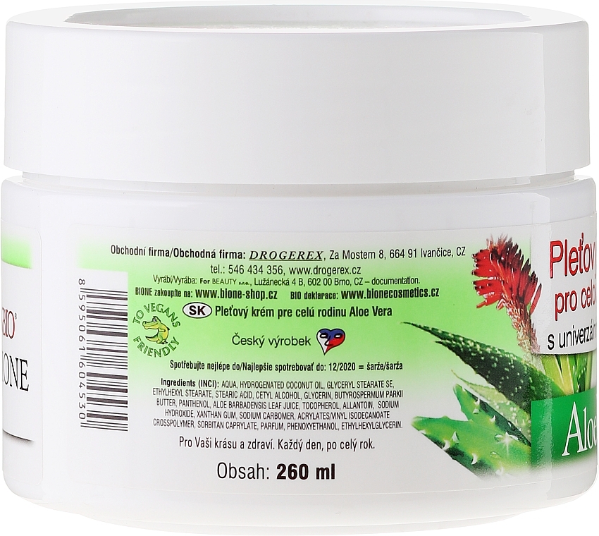 Face Cream - Bione Cosmetics Aloe Vera Facial Cream For The Whole Family — photo N4