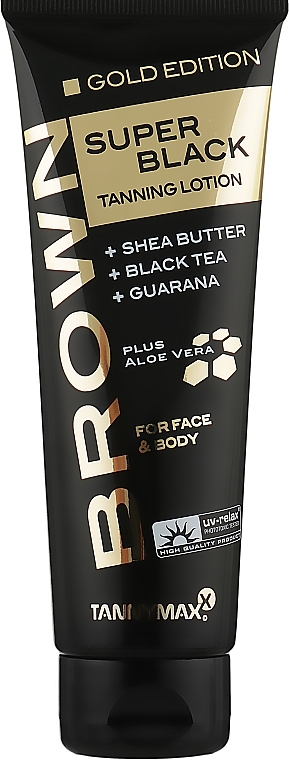 Tan Activator Lotion with Guarana, Shea Butter & Black Tea Extract - Tannymax Brown Super Black Tanning Lotion For Face & Body — photo N1