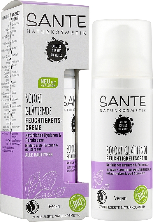 Moisturizing Anti-Wrinkle Botox Cream with Hyaluronic Acid & Akmella "Visible Effect" - Sante Instant Smooth Moisture Cream — photo N15