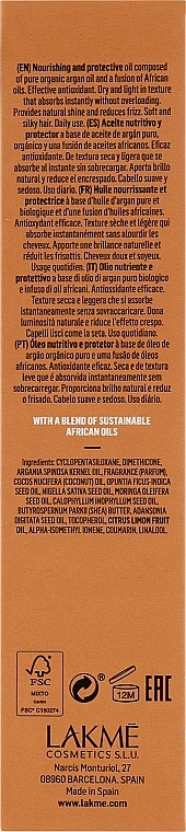 Nourishing Oil for Normal & Dry Hair - Lakme Teknia Argan Oil Dry — photo N3