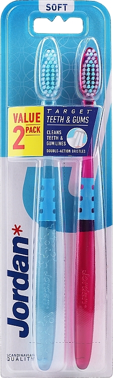 Toothbrush Soft, purple+blue - Jordan Target Teeth Toothbrush  — photo N2