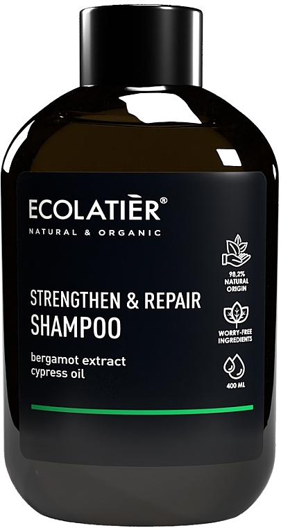 Strengthening Revitalizing Shampoo for Brittle Hair - Ecolatier Shampoo Strengthen & Repair — photo N1