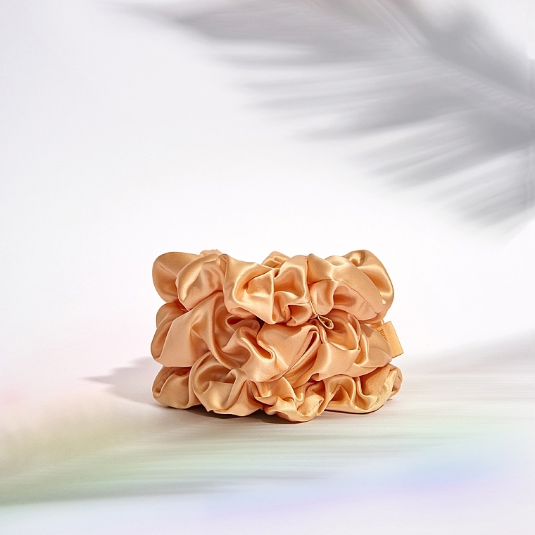 Silk Scrunchie, peach - Crystallove Silk Hair Band Peach Fuzz — photo N6